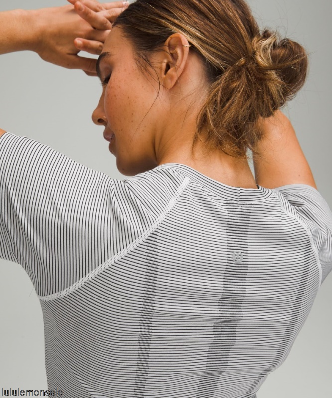 Lululemon Damen DELULU161 | Tempo Stripe White Swiftly Tech Kurzarmshirt 20